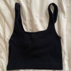 Black Zara ribbed crop tank